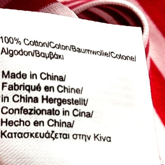 Red & White Striped 3/4 Sleeve Tunic Top With Notch Collar Size S - Picture 14 of 16